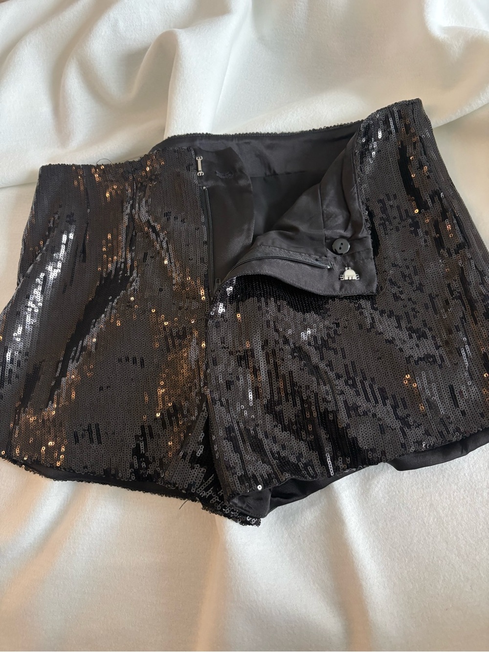 Black Sequin Women's Shorts